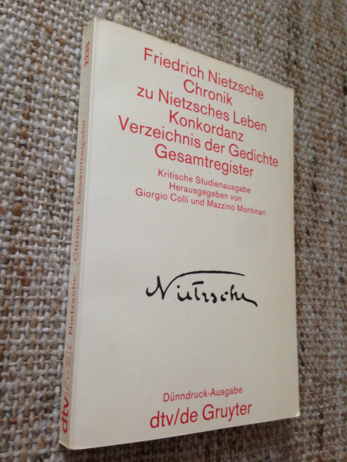 Sämtliche Werke in Einzelbänden.“ (Friedrich Nietzsche) – Buch Erstausgabe  kaufen – A02nBpgB01ZZz